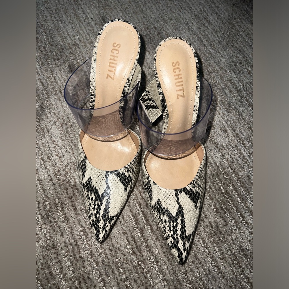 Schutz Snake Skin Mules